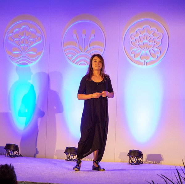 Margaret Francis on stage.