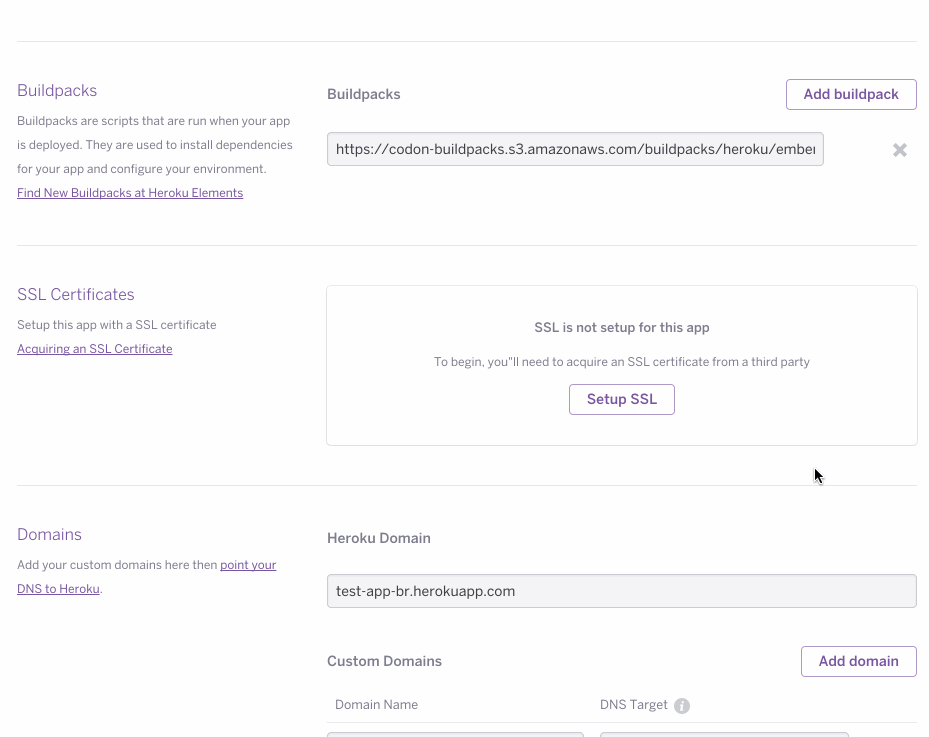 SSL certificate interface