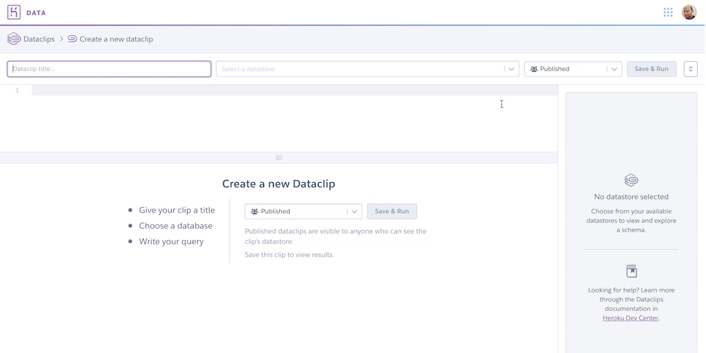 An animated gif showing the new dataclips experience