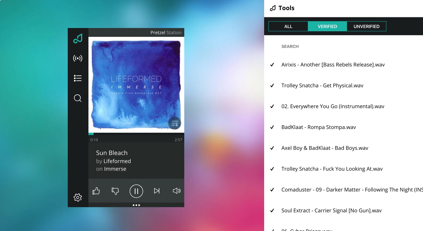 A screenshot of the Pretzel app