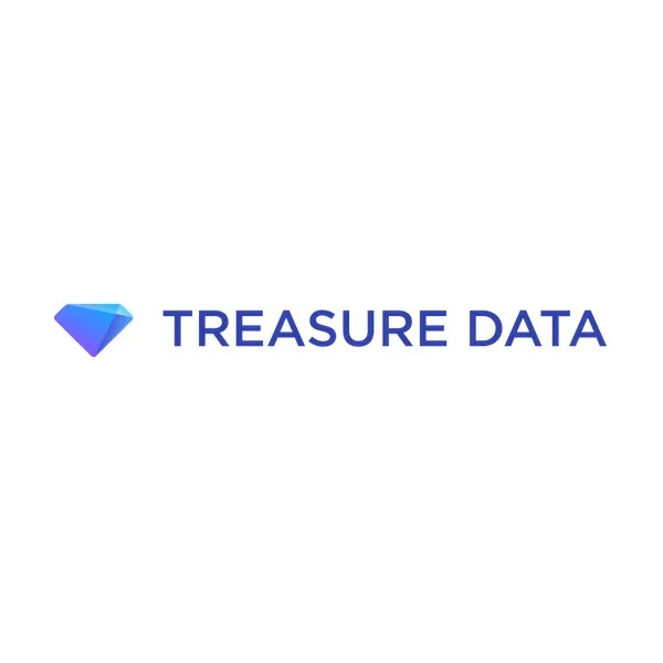 Treasure Data logo featuring a stylized blue diamond icon next to the text "Treasure Data" in blue letters.