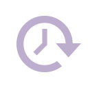 A clock with an arrow circling counterclockwise around it, indicating a restoration or refresh action.