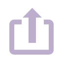 An upward arrow inside a square, indicating an upload action.