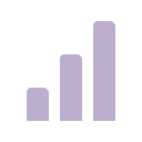 Three vertical bars of increasing height, from left to right, in a simple bar chart.