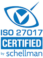 ISO 27017 certified logo with Schellman text, featuring a checkmark inside an eye symbol.