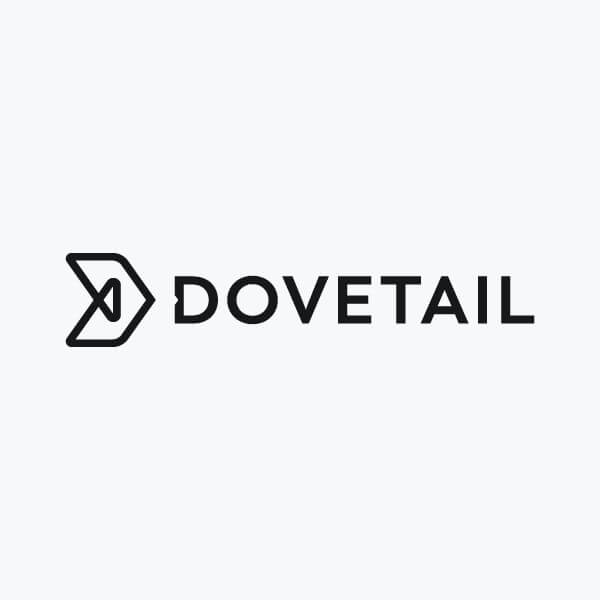 Dovetail logo with a stylized arrow design to the left of the word "DOVETAIL".