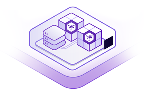 Illustration of a 3D platform with cube patterns and network icons, representing blockchain technology on a stylized base.