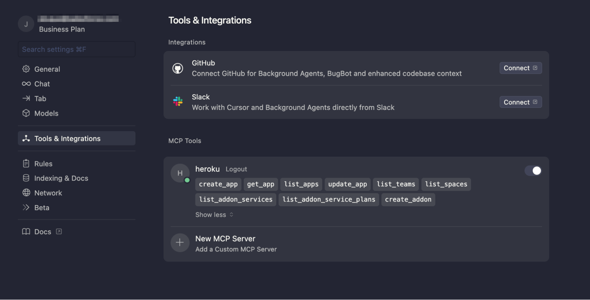 Connecting Cursor to Heroku via Heroku Remote MCP Server