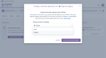 A pop-up on Heroku shows options to enable automatic deploys from GitHub, with "staging" selected in the "Choose a branch to deploy" dropdown menu.